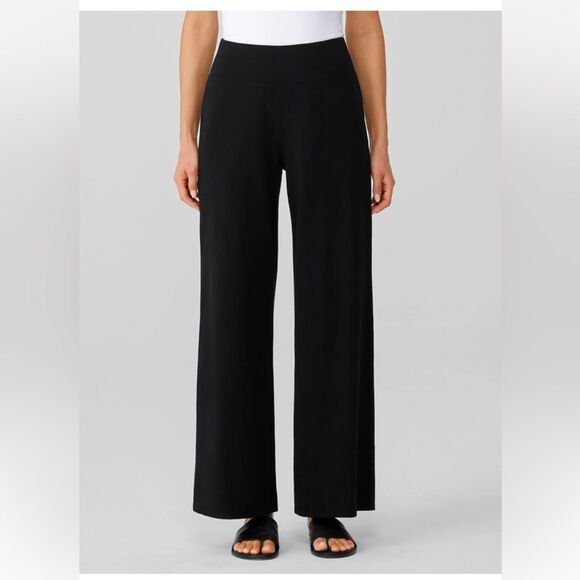 NWT Eileen Fisher Organic Traceable Cotton Jersey Wide-Leg Pant size Small - Picture 2 of 10